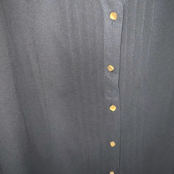 Black sheer button down blouse - Picture 5 of 6
